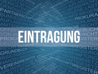 Schriftzug Eintragung